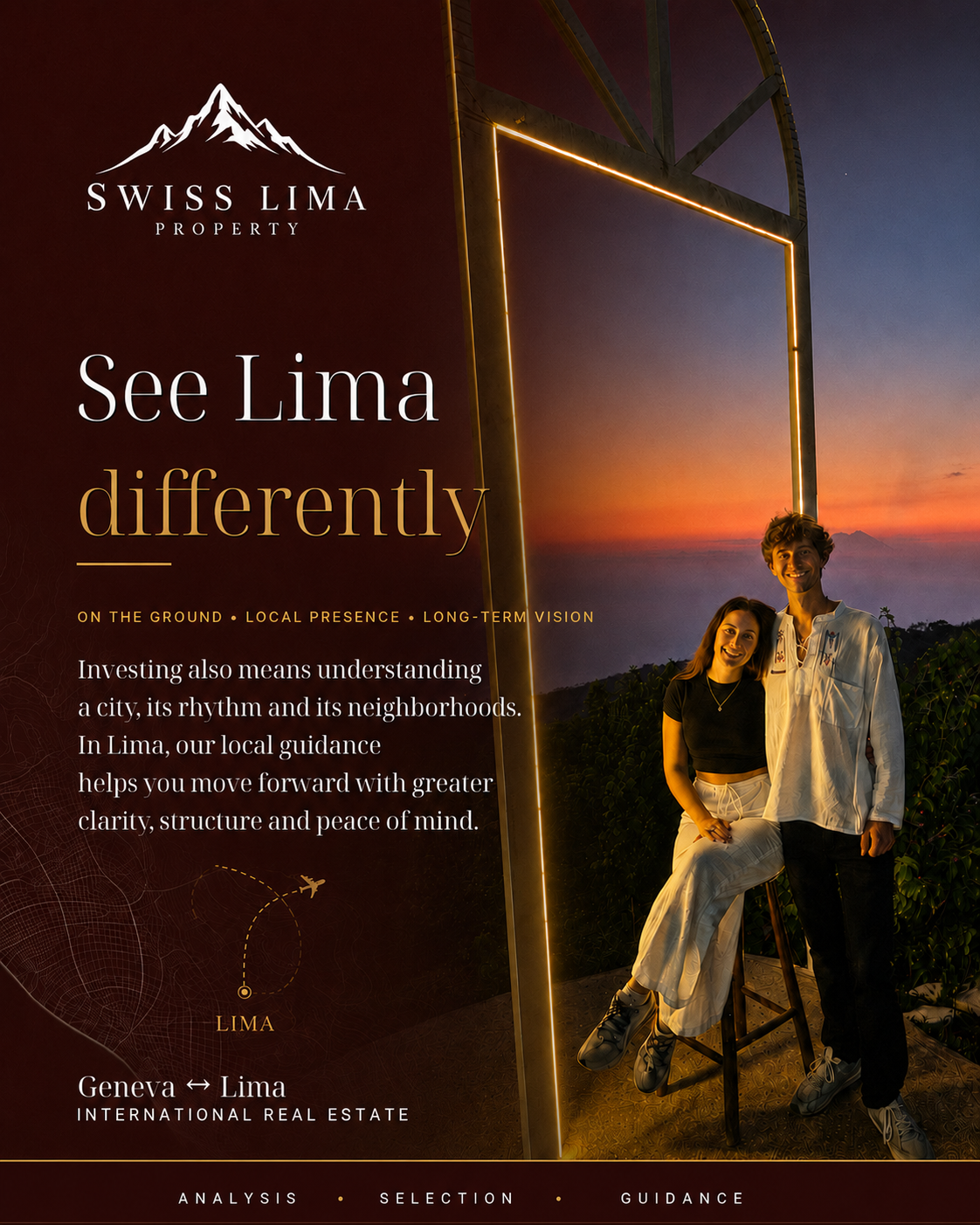 Adriana and Martin, the founders of Swiss Lima Property